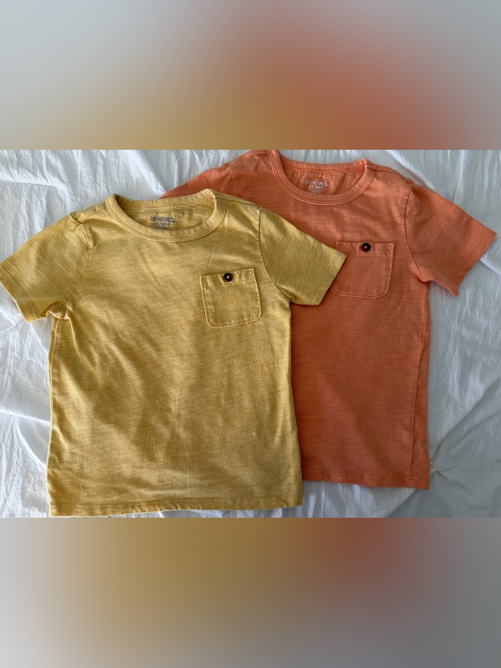 Garanimals Toddler Boy 4T/5T Short Sleeve Pocket Tees in Yellow and Orange